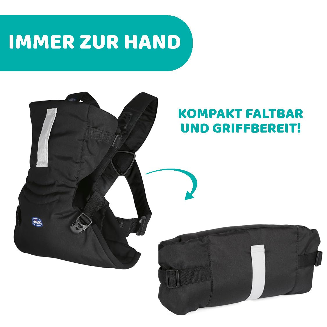 Chicco Easyfit Ergonomischer Babytrage für Neugeborene von der Geburt bis 9 kg, einfache und intuitive Trageweise, Bauchtrage für Mütter und Straßenansicht, Unterstützung für Kopf und Nacken