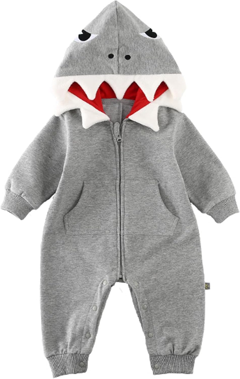 flower frail Baby Boy Girl Shark Costumes Halloween Onesie Cartoon Hooded Romper Jumpsuit Outfit Zip Bodysuit Infant Toddler