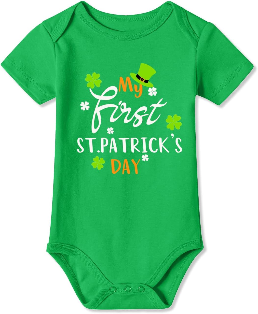 BesserBay Baby St Patricks 100% Cotton Short Sleeve Bodysuit Newborn Easter Day Bunny Outfit Lucky Irish Onesie 0-24 Months