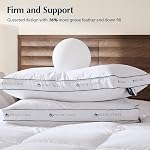 Pacific Coast Gusseted Oreillers, plumes d'oie et oreillers fermes, collection d'hôtels de luxe Oreil de lit pour dormir, porte-drapeau gusset supportif pour les couches latérales et arrière (Standard (Pack of 2))