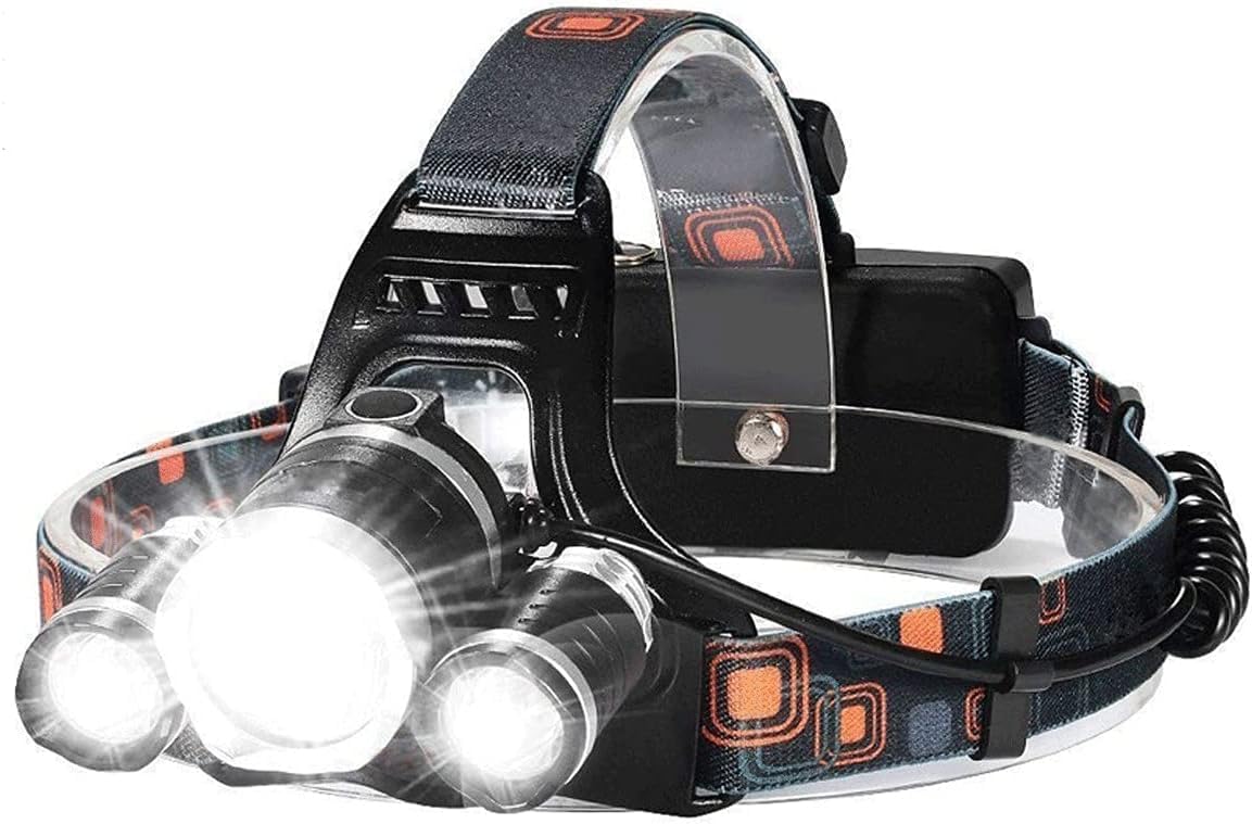 Linterna Frontal LED Recargable, Linterna Frontal superpotente, Recargable por USB, luz Frontal portátil for Trabajo