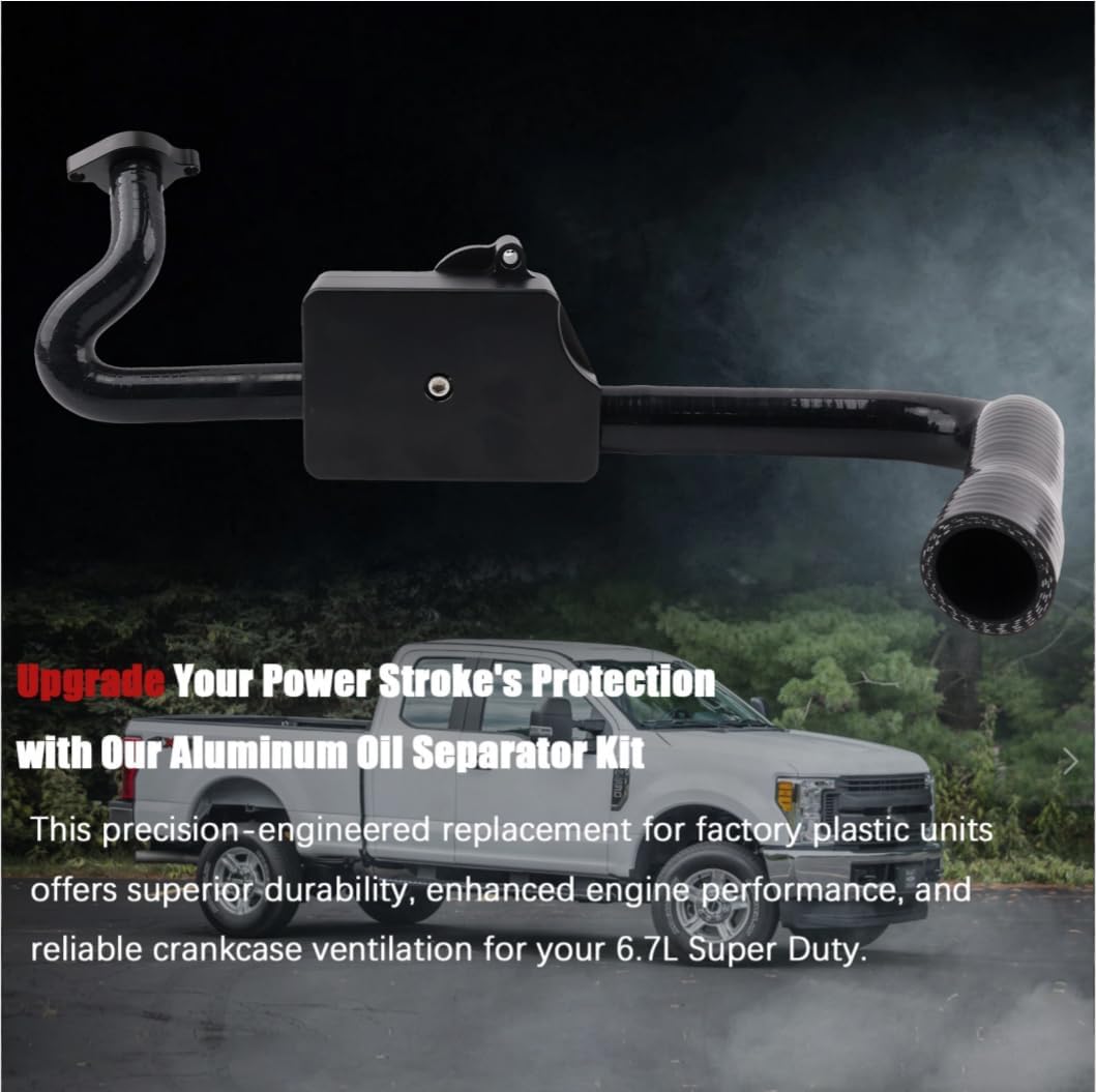 Oil Separator Fit for 2011-2024 Ford F250 F350 F450 Super Duty 6.7L V8 Power Stroke Diesel OE# DC3Z6A785C, FC3Z6A785F, PC3Z6A785A, Aluminum