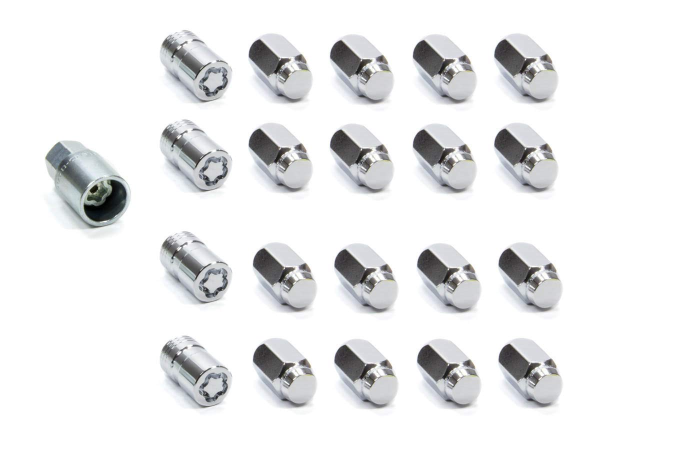 McGard Wheel Installation Kit, Premium, 14 mm x 1.50 Right Hand Thread, 22 mm Hex Head, 5 Lug, Key/Lug Nuts/Locks, Steel, Chrome, Kit