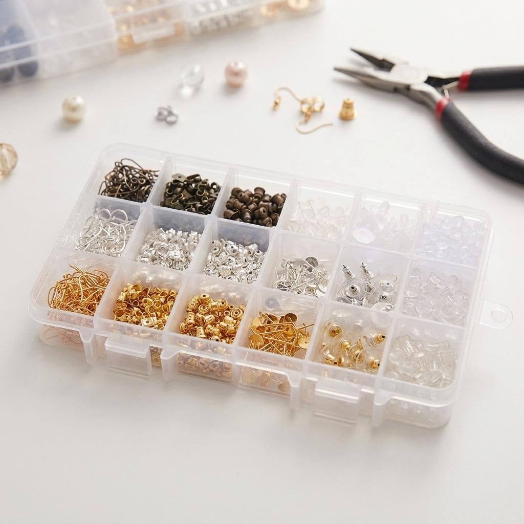 Copper Earring Making Supplies Kit | Hooks & Backs Findings for Jewelry Repair DIY