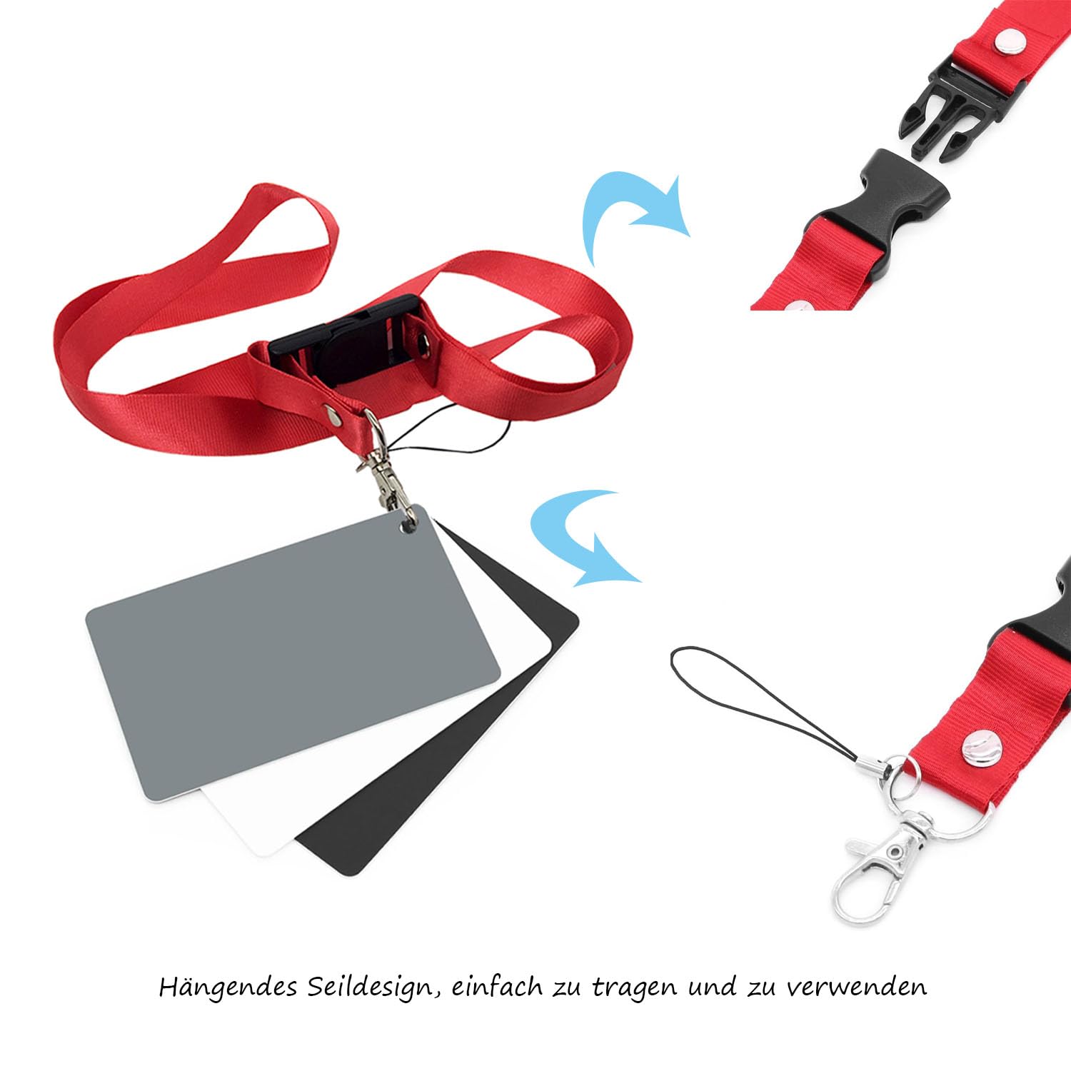 Grau Weißabgleich Karte 30cm Faltbare Doppelseitige Graukarte und 3-in-1 Kleine Weißabgleich Karten 18% Portable Focus Board Graukarte Weißabgleich-Fokusplatte