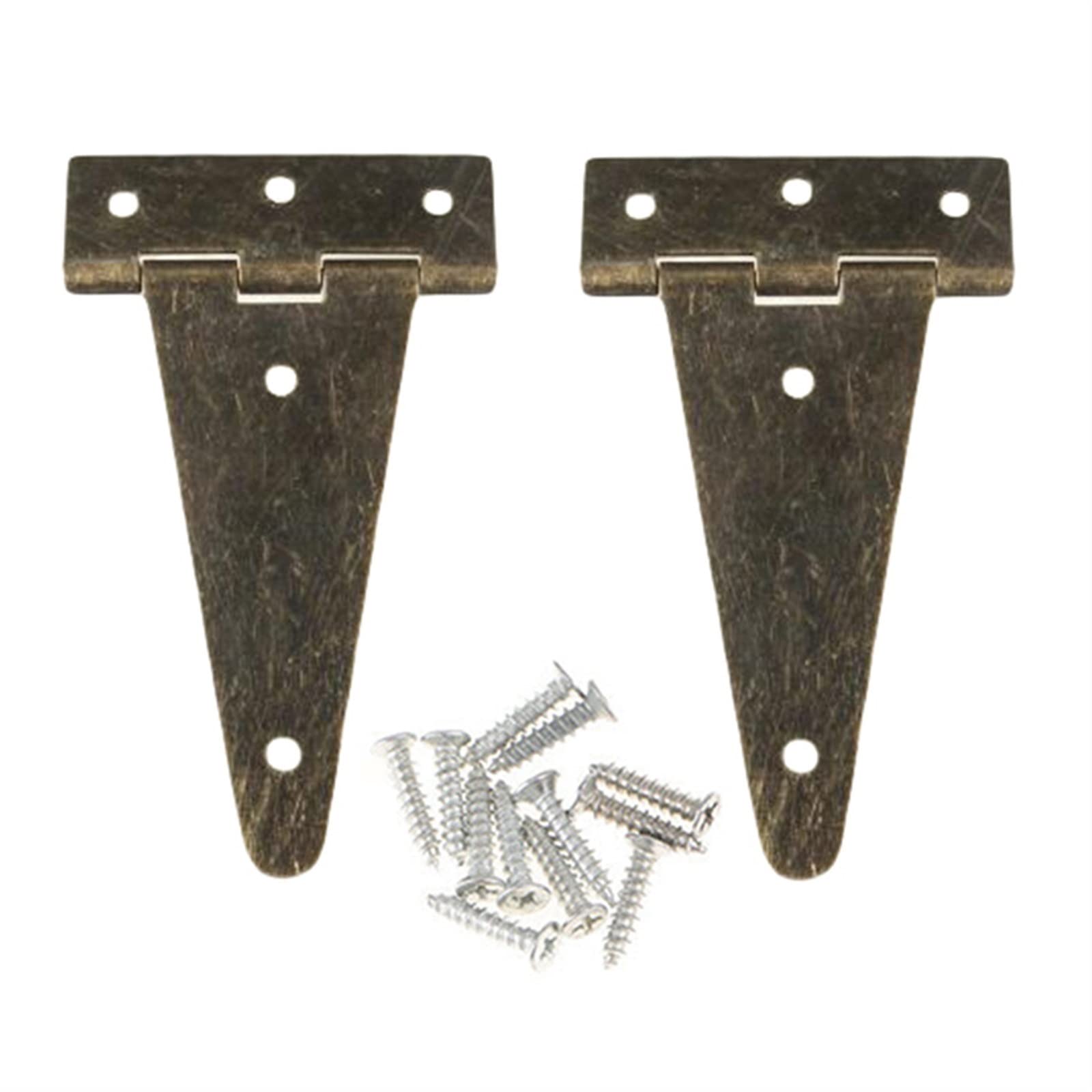 Charnières plates en T marron pour réparer une boîte en bois ou une armoire