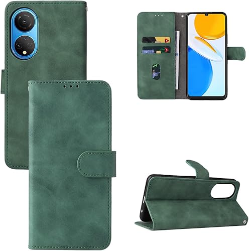 Compatible con Honor X7, cubierta trasera magnética de cuero plegable con ranura para tarjeta para Honor X7