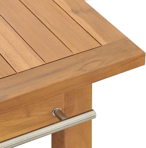 Miniatura 7 de vidaXL Tocador de baño, mueble de lavabo de baño con 2 agujeros, estante de almacenamiento independiente para baño, teca de madera maciza