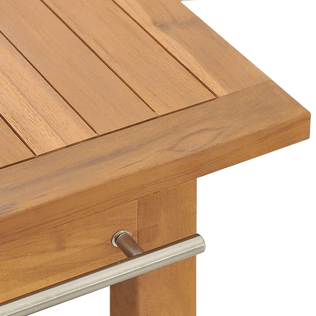Mueble de lavabo de madera maciza de teca, mueble de baño con compartimento de almacenamiento, 132 x 45 x 75 cm, madera maciza con asas de níquel cepillado