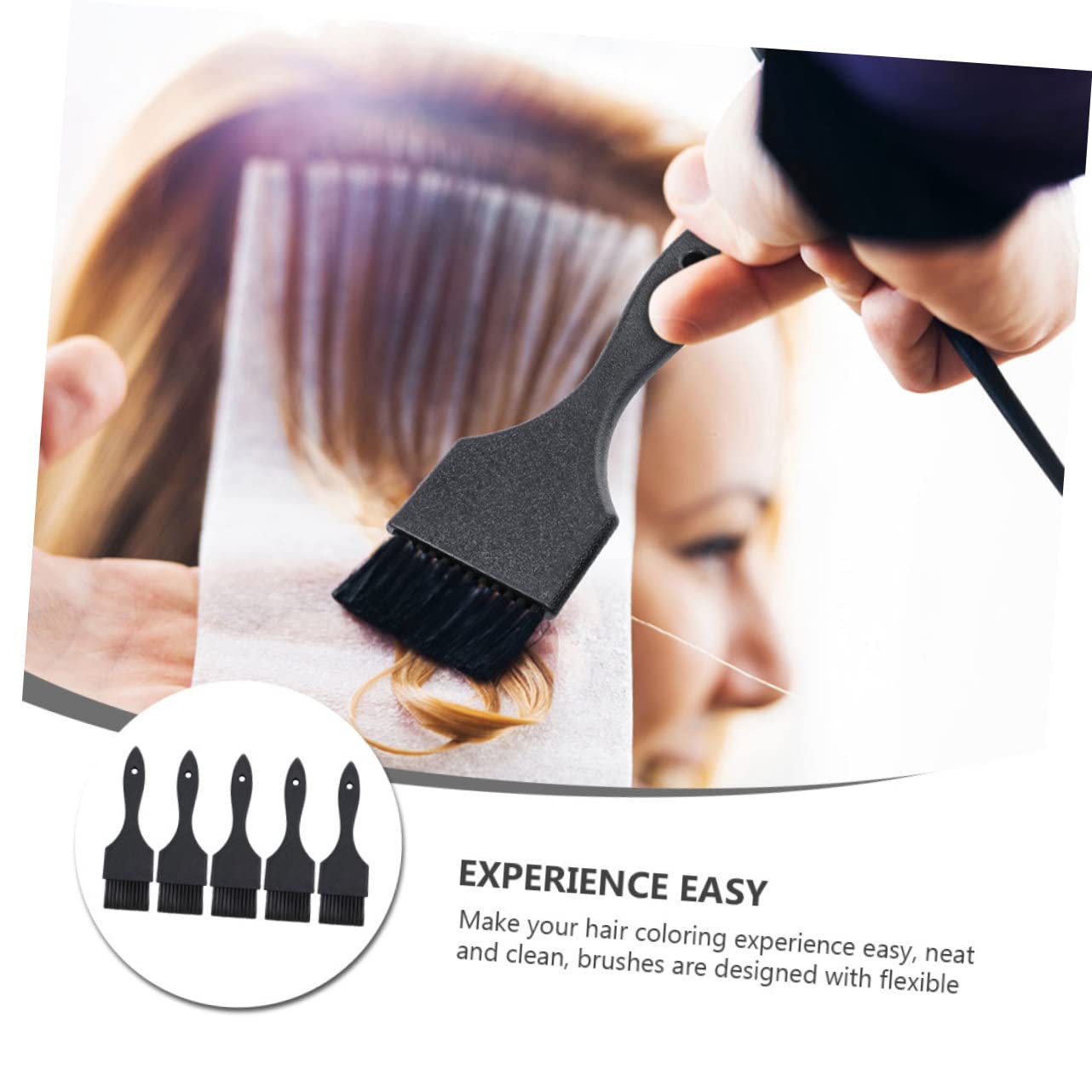 Vaguelly 5pcs Hair Highlighting Barber Dye Brush Soft Hair Tool for Barber Tinting Salon Coloring Brush