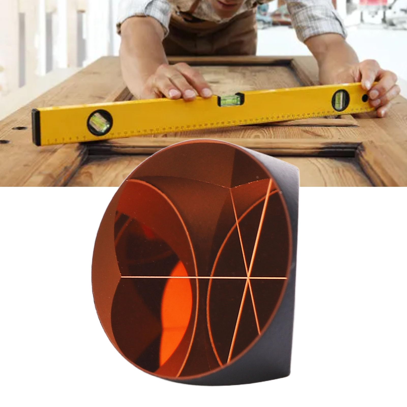 Corner Prism Cube Copper Coated Plated Trihedral Retroreflector Optical Glass Dia 17.8mm for Surveying Professionals