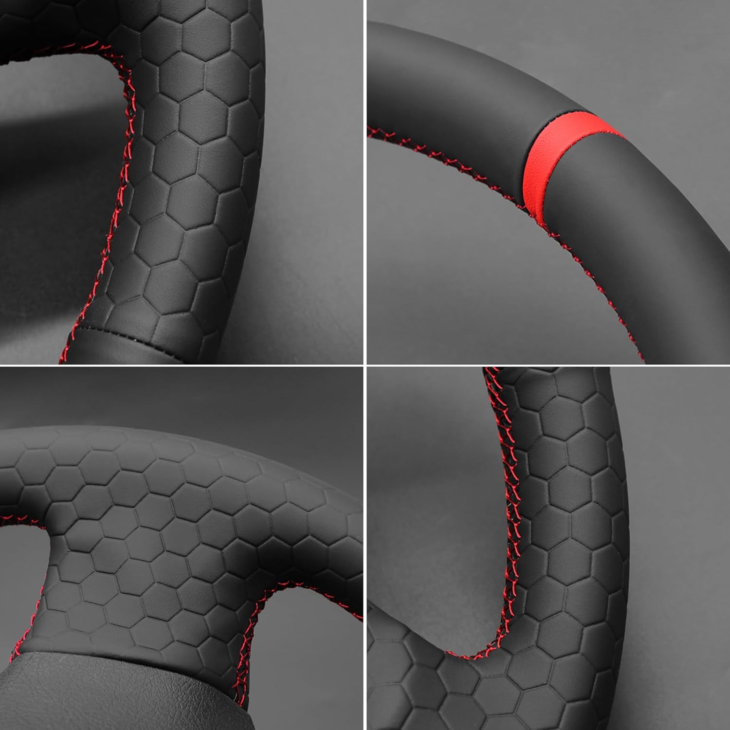 MEWANT DIY Stitching Peugeot Steering Wheel Cover Wrap for Peugeot 206 2009-2012/207 2006-2012/207 CC 2007-2012/207 SW 2007-2013/Expert 2008-2016/Partner 2008-2019/Partner Tepee 2008-2018