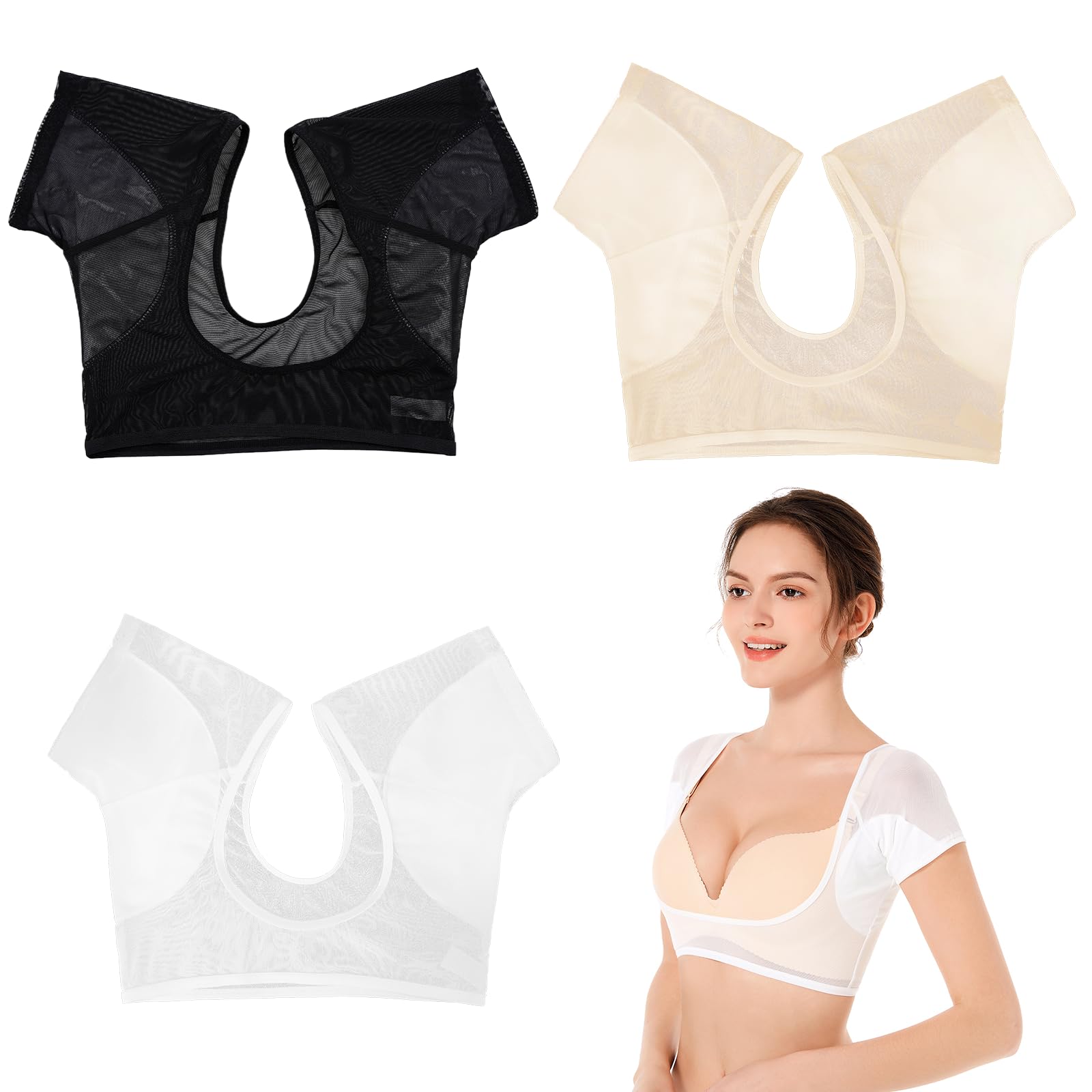 3 Unidades de Chaleco para el Sudor de Las Axilas Chaleco Transpirable para el Sudor de Las Axilas Camiseta Interior Que Absorbe el Sudor de Las Axilas Reutilizable y Lavable para Mujer