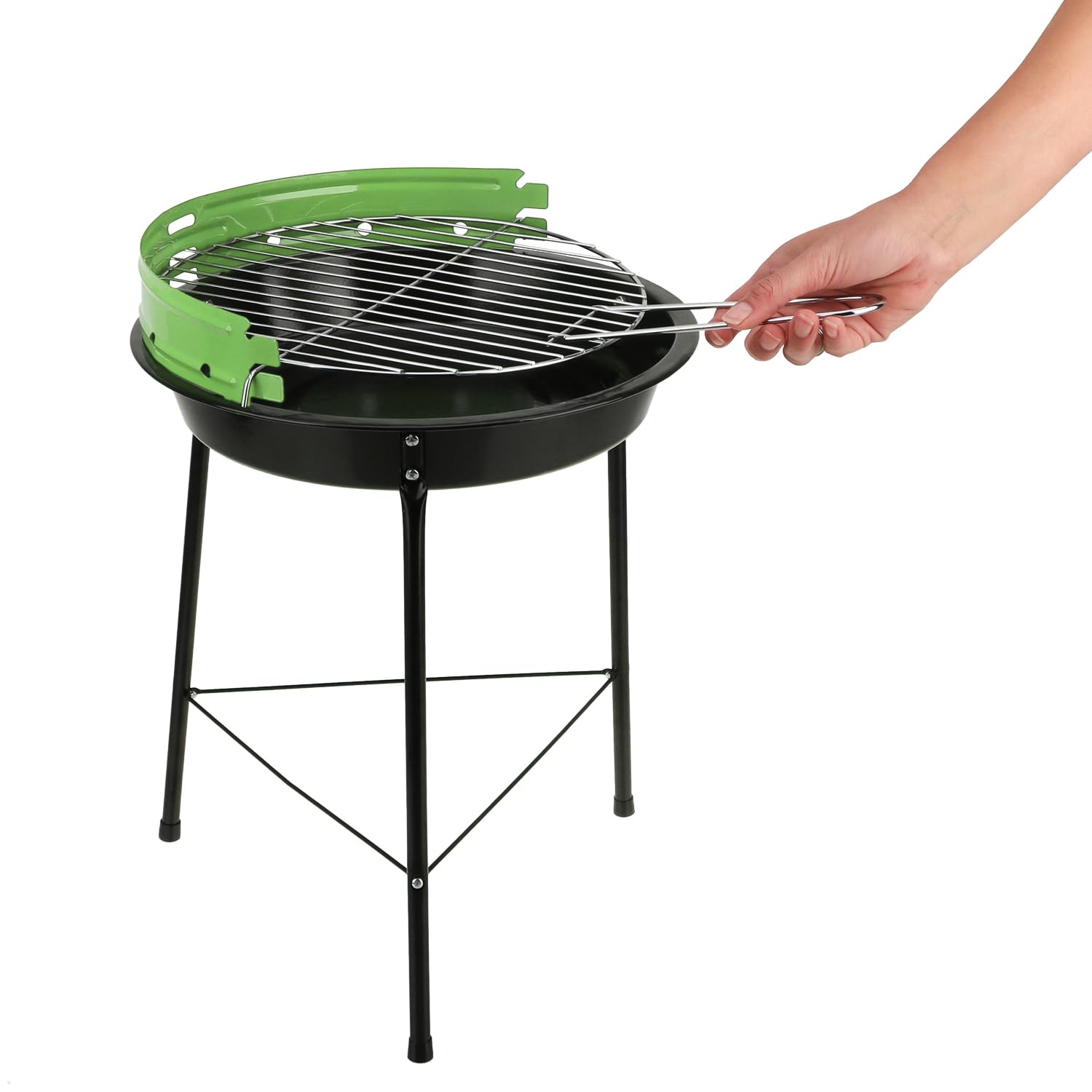 com-four® 3X Griglia per Barbecue, treppiede con griglia Regolabile | griglia rotonda in metallo per balcone - terrazza - giardino [la selezione varia]