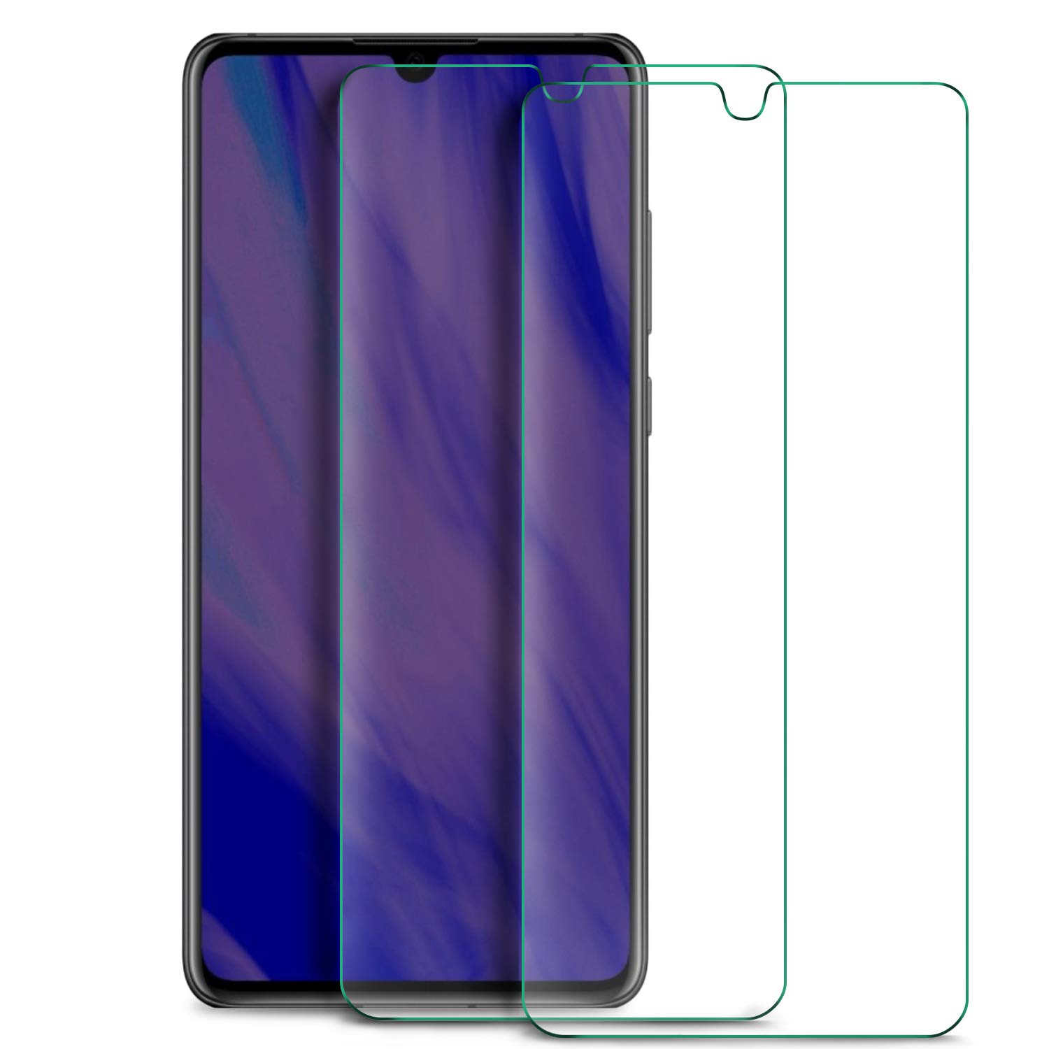 Eltd Clear Screen Protector Anti-Scratch Anti-Bubble Anti-Fingerprint Glass Compatible Huawei P30