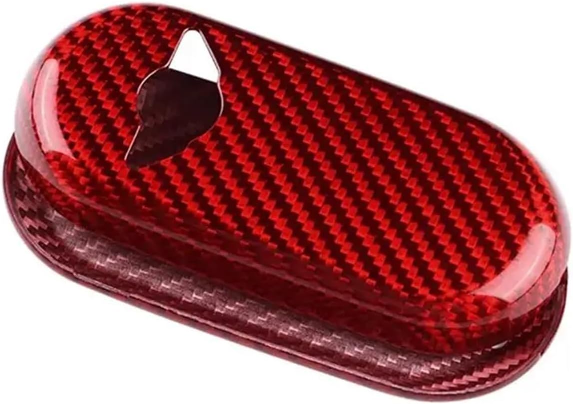 Compatible with MINI Cooper Countryman U25 J01 J05 F65 F66 2024-2025 Compatible Carbon Fiber Car Remote Key Case Shell Cover Red