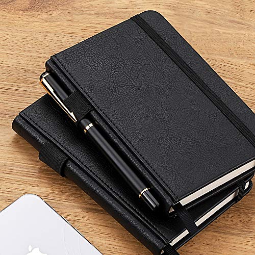 Pocket Notebook Journal Notepad (2-Pack),Small Hardcover Mini Lined/Ruled Journal, 3.5x5.5 inch, Total 312 Numbered Pages