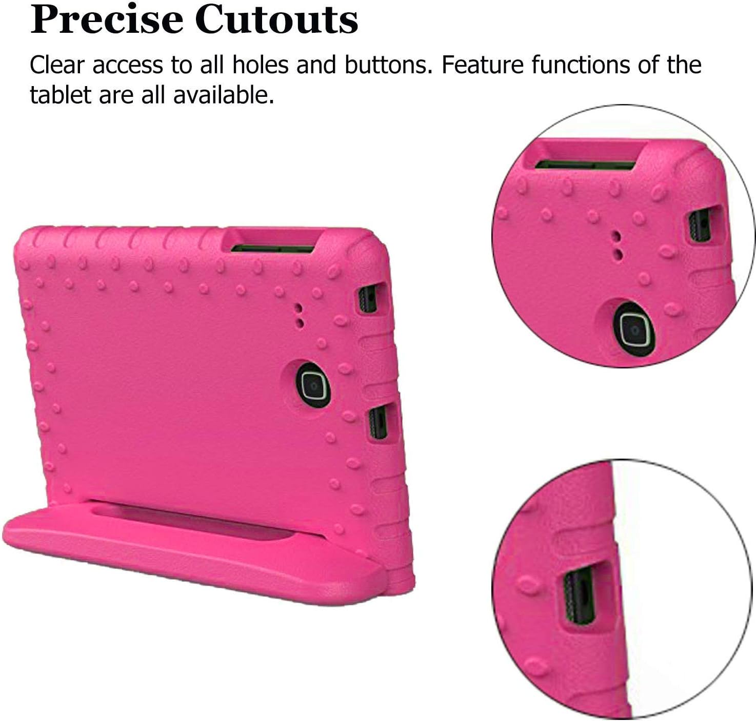 BMOUO Kids Case for Samsung Galaxy Tab E Lite 7.0 Inch - ShockProof Case Light Weight Kids Case Super Protection Cover Handle Stand Case for Children for Samsung Galaxy Tab E Lite 7 Inch Tablet - Rose