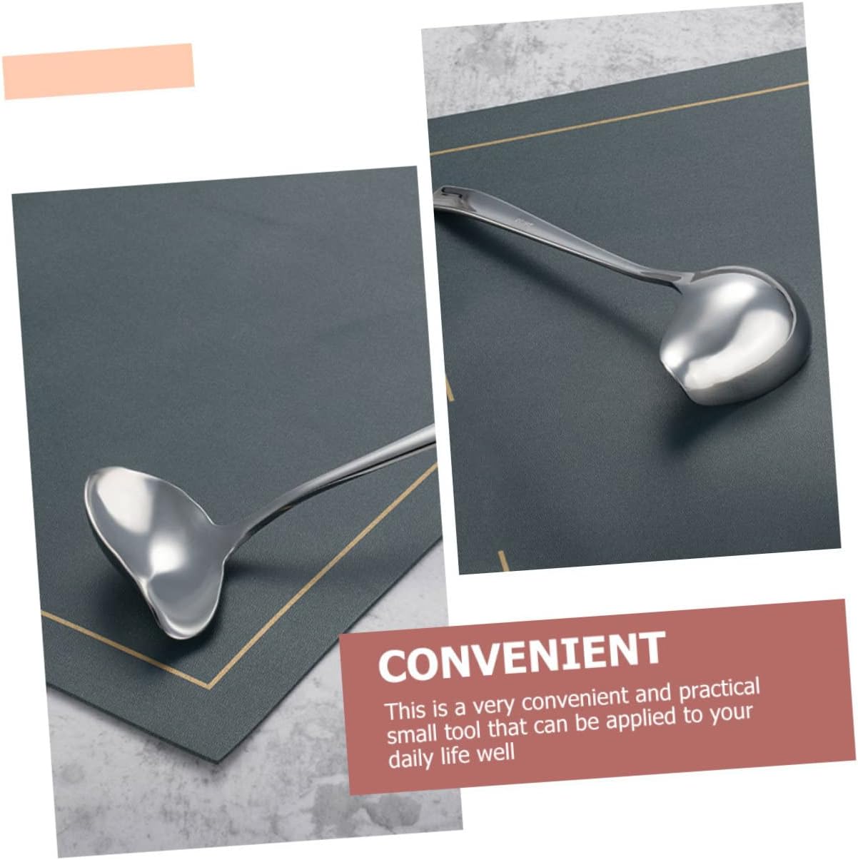 SOLUSTRE Sauce Ladle Gravy Spoon Kitchen Utensils Set Sauce Spoon Spout Stainless Steel
