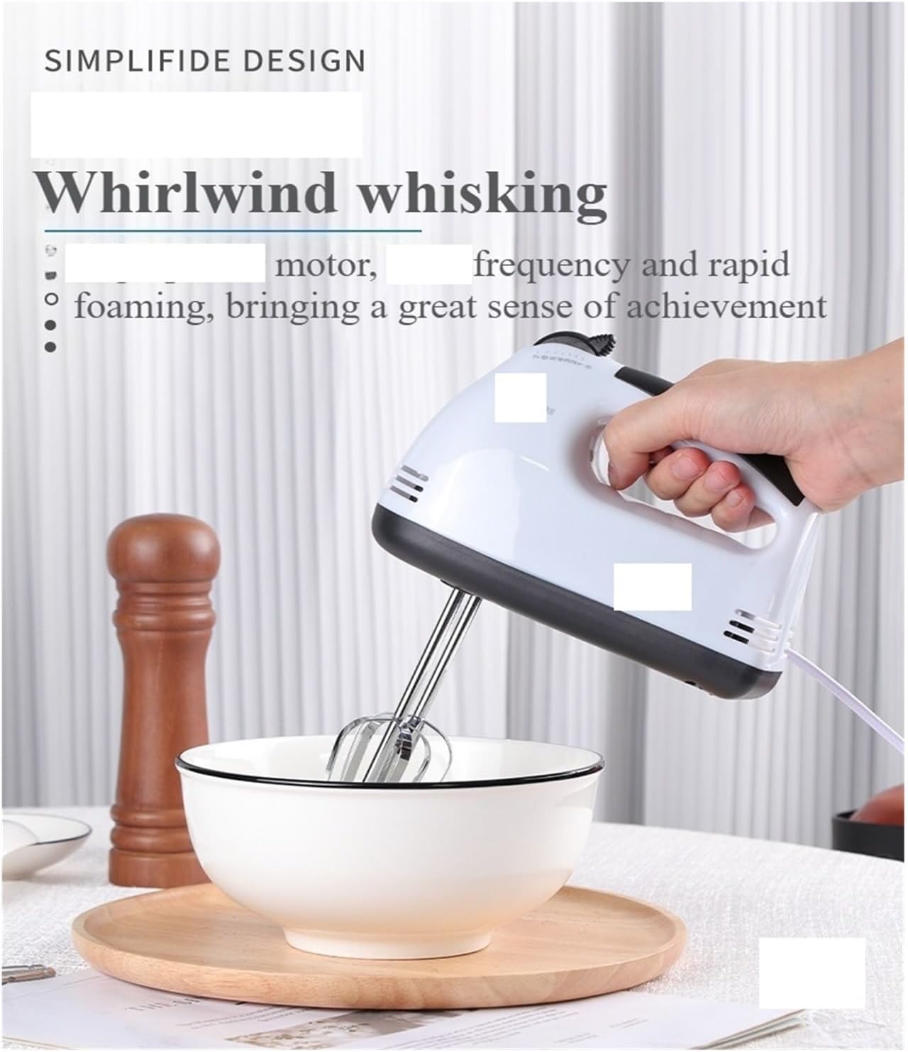 Fit for Electric Hand Mixer - 300W Powerful Whisk for Baking, Cake & Cream - EU Plug, Ideal for Home Bakers