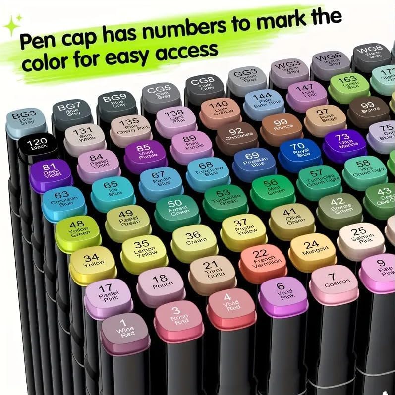 Image of like it 80 Colour Art Markers Set, Dual Tip, Brush & Fine, Sketch Marker, based Brush Markers for Sketching, Adult Coloring, and Illustration (80)