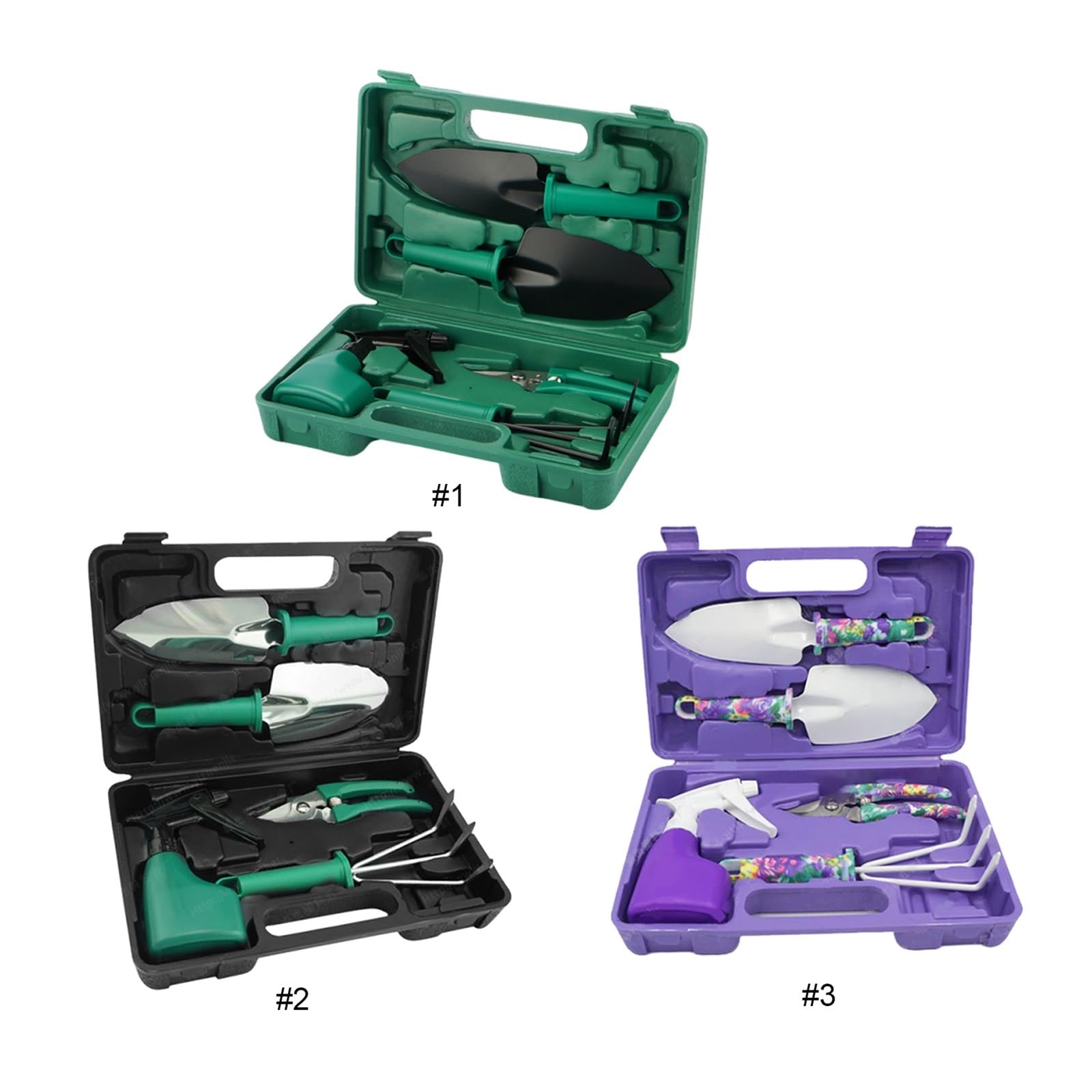 Generico Set di Attrezzi da Giardino 5 Pezzi con Custodia Attrezzo for Piante in Vaso Riutilizzabile Giardinaggio Portatile(3)