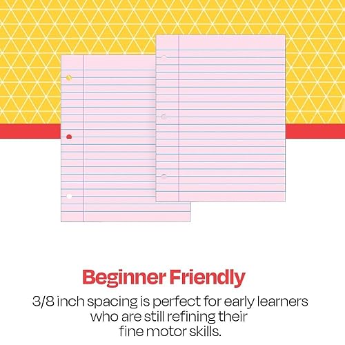 Miniatura 4 de School Specialty 087155, papel de repuesto para cuaderno con 3 agujeros de 8 1/2 pulgadas x 11 pulgadas, color rosa (paquete de 100 hojas)