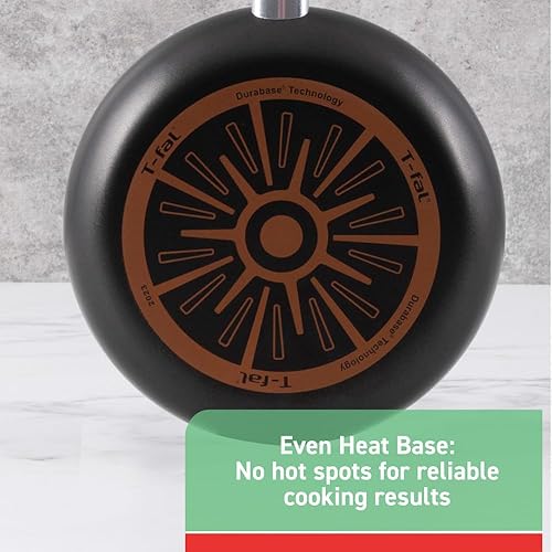 Miniatura 5 de T-fal Sartén antiadherente de titanio de 10 pulgadas, apta para horno 350F, utensilios de cocina, ollas y sartenes, color negro