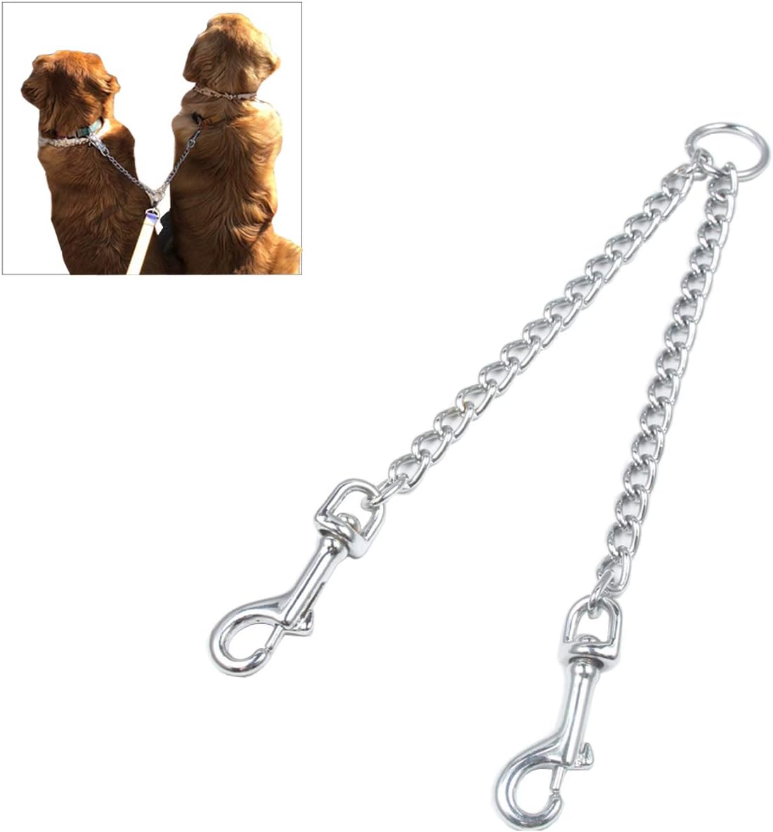 TIESOME Metal Double Dog Leash Rope, Durable Dog Chain