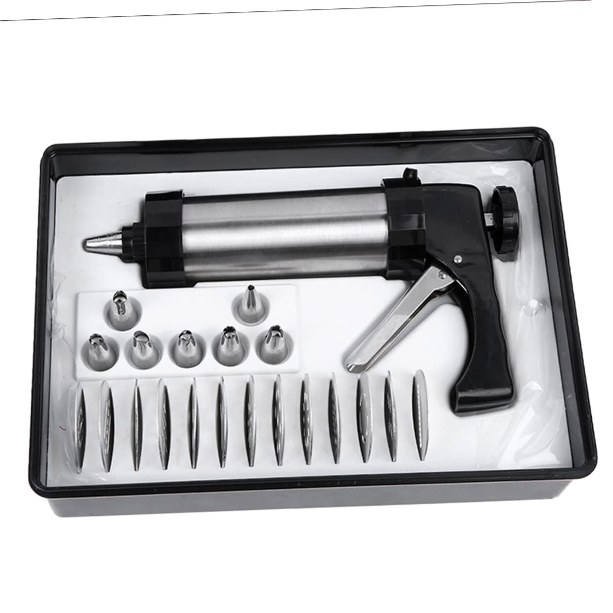 IMIKEYA Presse à Biscuits et Base Antidérapante 21 Pièces avec 13 Disques et 7 Douilles Manche Ergonomique pour Décorer Cupcakes et Fabriquer Biscuits