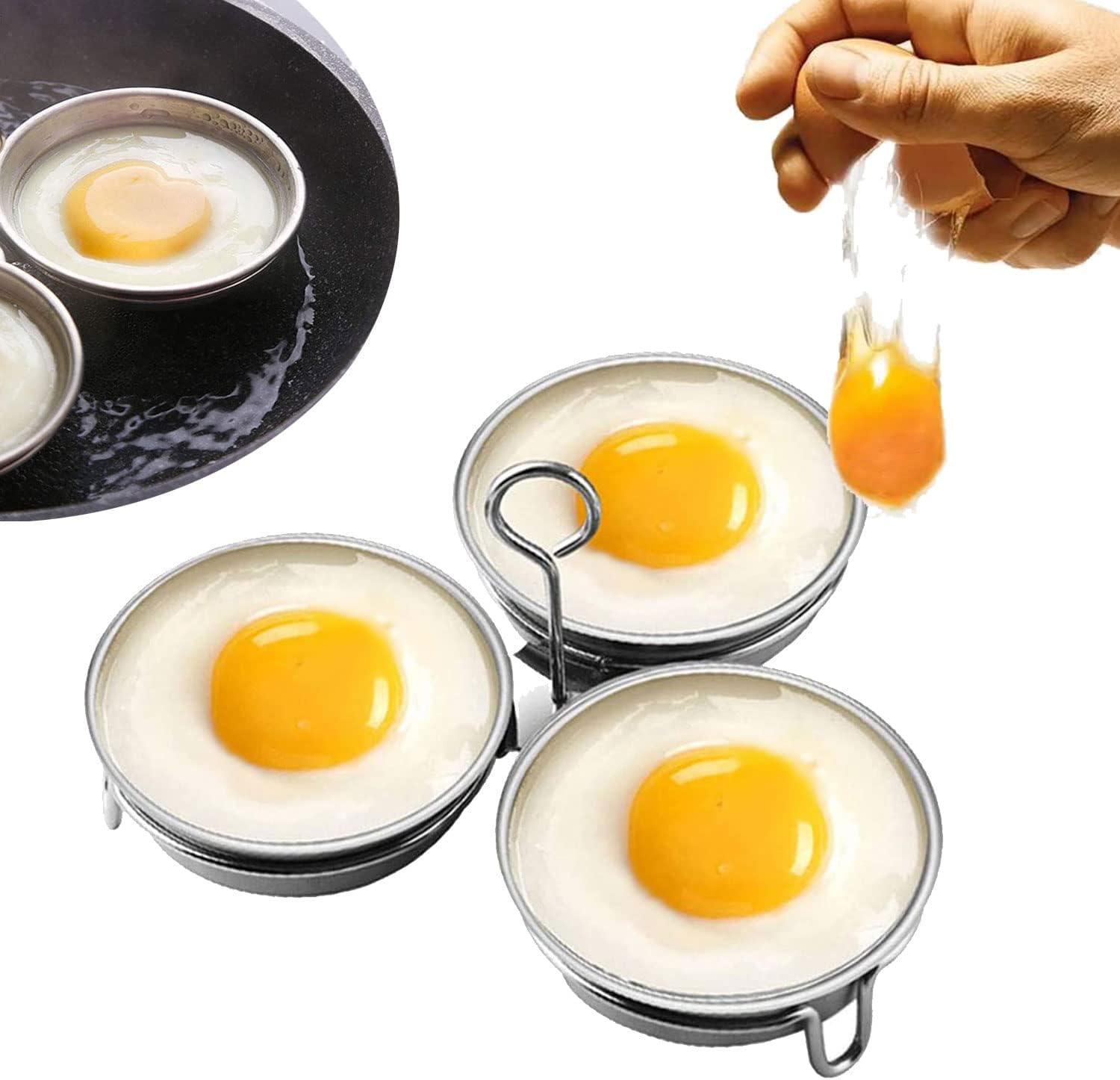 Stainless Steel Egg Poacher, Perfect Poached Egg Maker, Round Egg