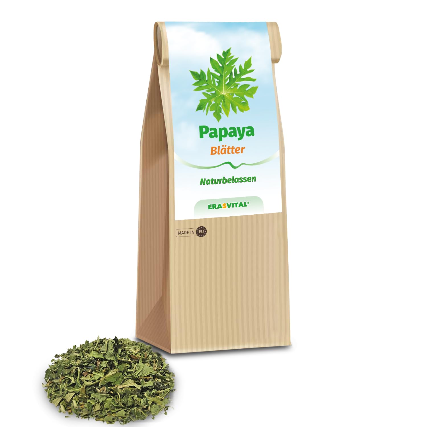 Papaya Tee gefriergetrocknete Blätter mit Stängel in Premiumqualität (500 g (1er Pack))