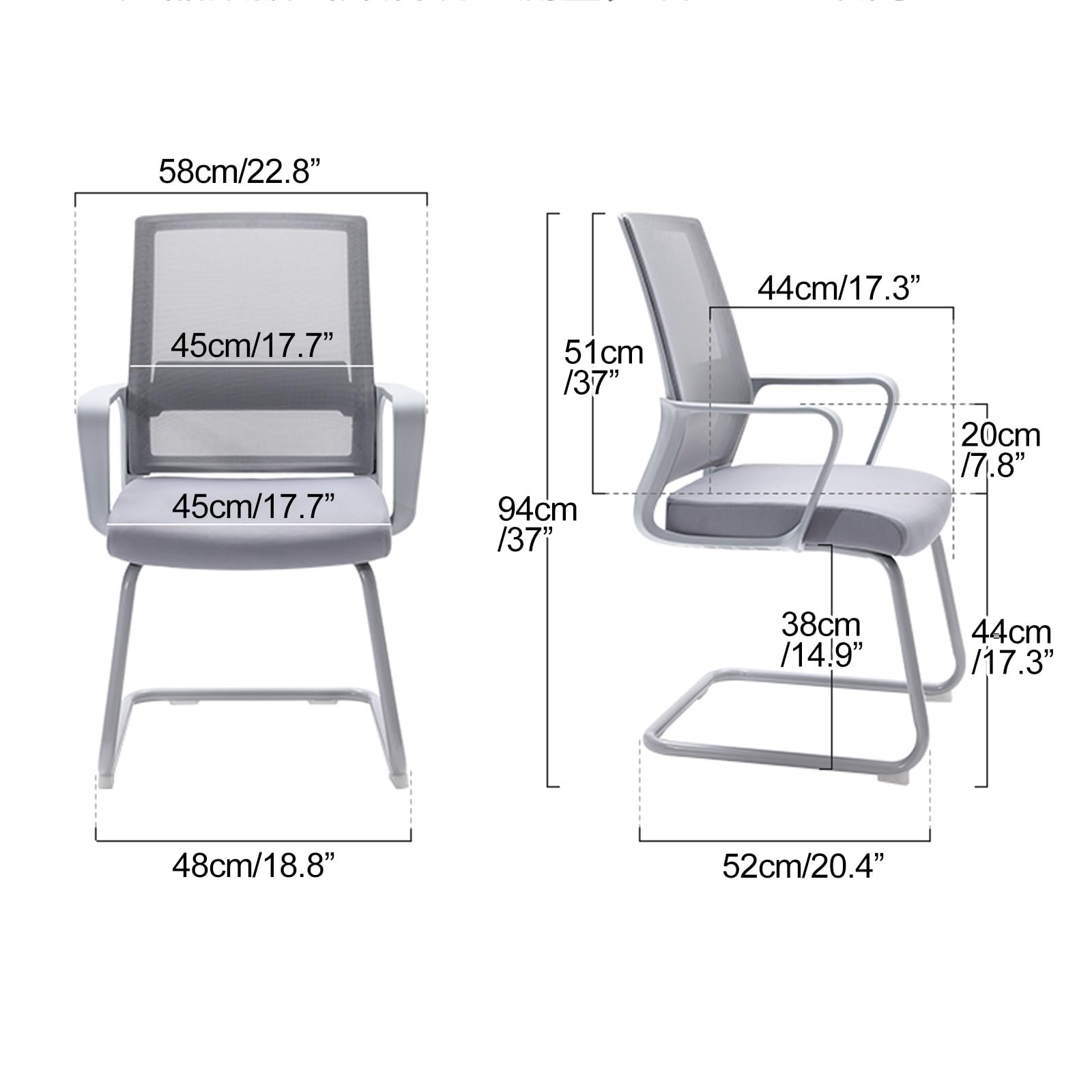 Silla Escritorio sin Ruedas, Silla Oficina de Malla con Respaldo Medio con Cómodos Reposabrazos, Adecuada para Cocina, Sala de Espera, Sala Multiusos, Salón, Capacitación(Black)