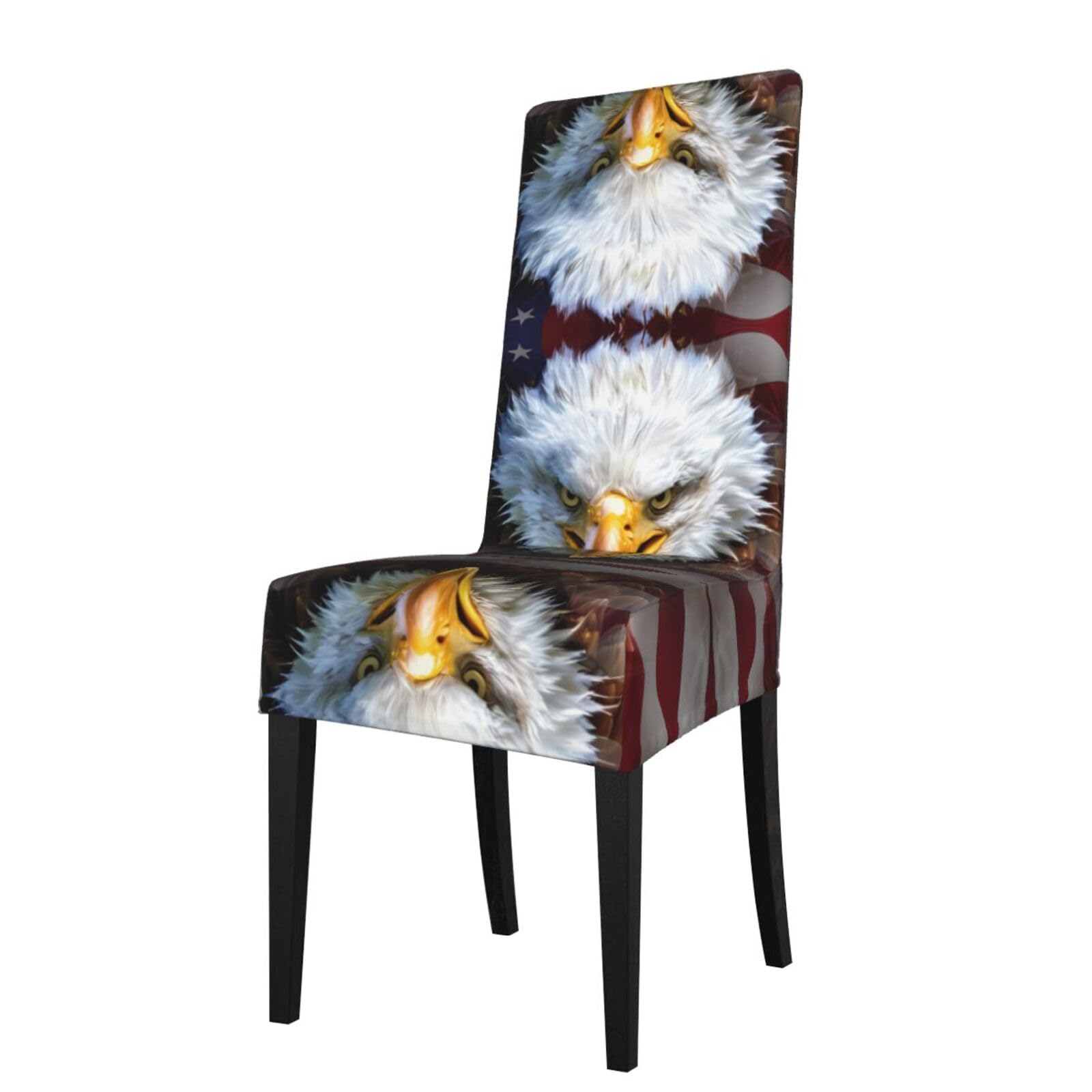 HJFCZH American Bald Eagle Prints Dining Chair Throw Covers – Stretchable Polyester-Spandex Fabric for Elegant Home & Event Decor - Universal Fit & Easy Care