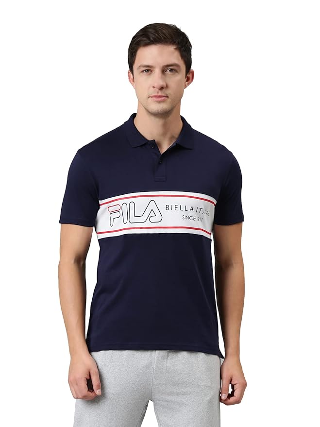 FILA Men's Solid Straight Polo Shirt