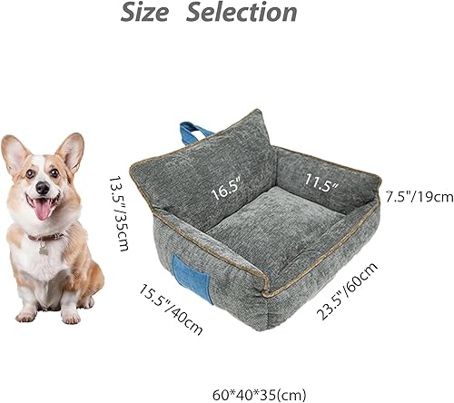 Miniatura 5 de Cama ortopédica para perros con espuma viscoelástica y refuerzo, cama pequeña y mediana para gatos y perros, sofá de apoyo con bolsillo de