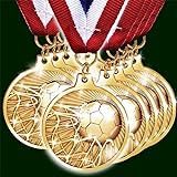 Soccer Medals, Gold Medals with Neck Ribbon, Soccer and Futball Gold Medal Awards for Soccer Teams, Tournaments, Leagues, & Participation