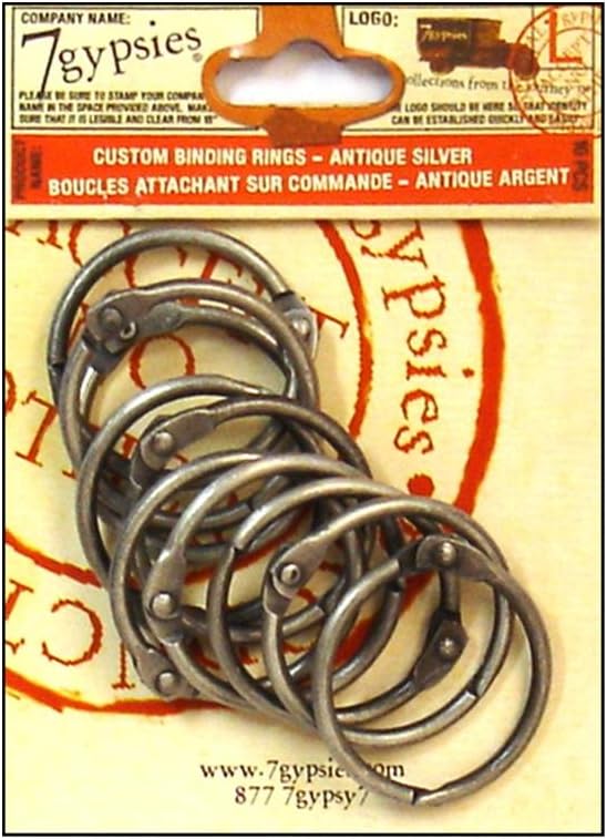 7gypsies Custom Binding Rings Medium 1.5" 10/Pkg-Antique Silver