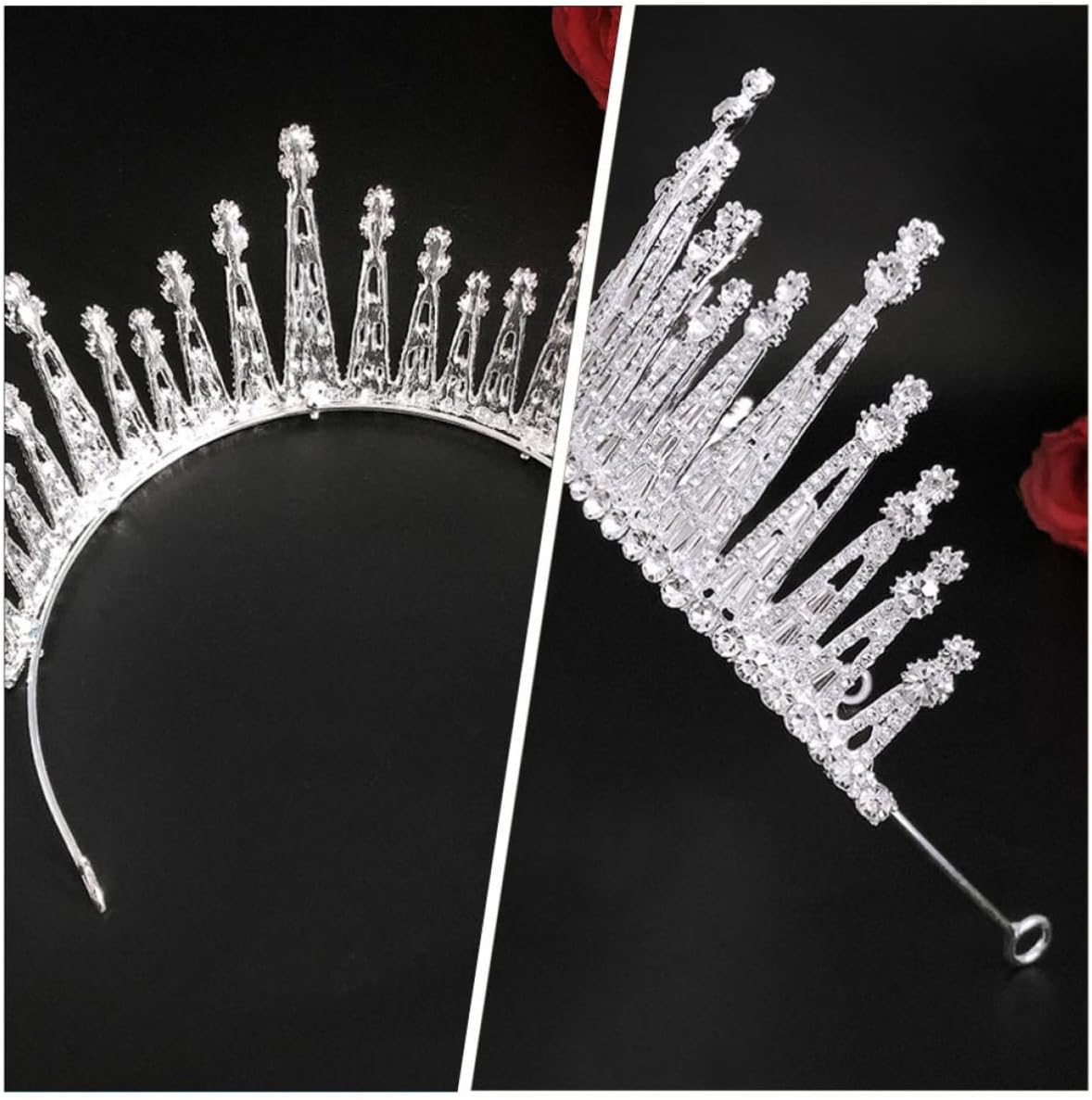 BESPORTBLE Rhinestone Crown Bridal Tiara Baroque for Updo Hair Photos