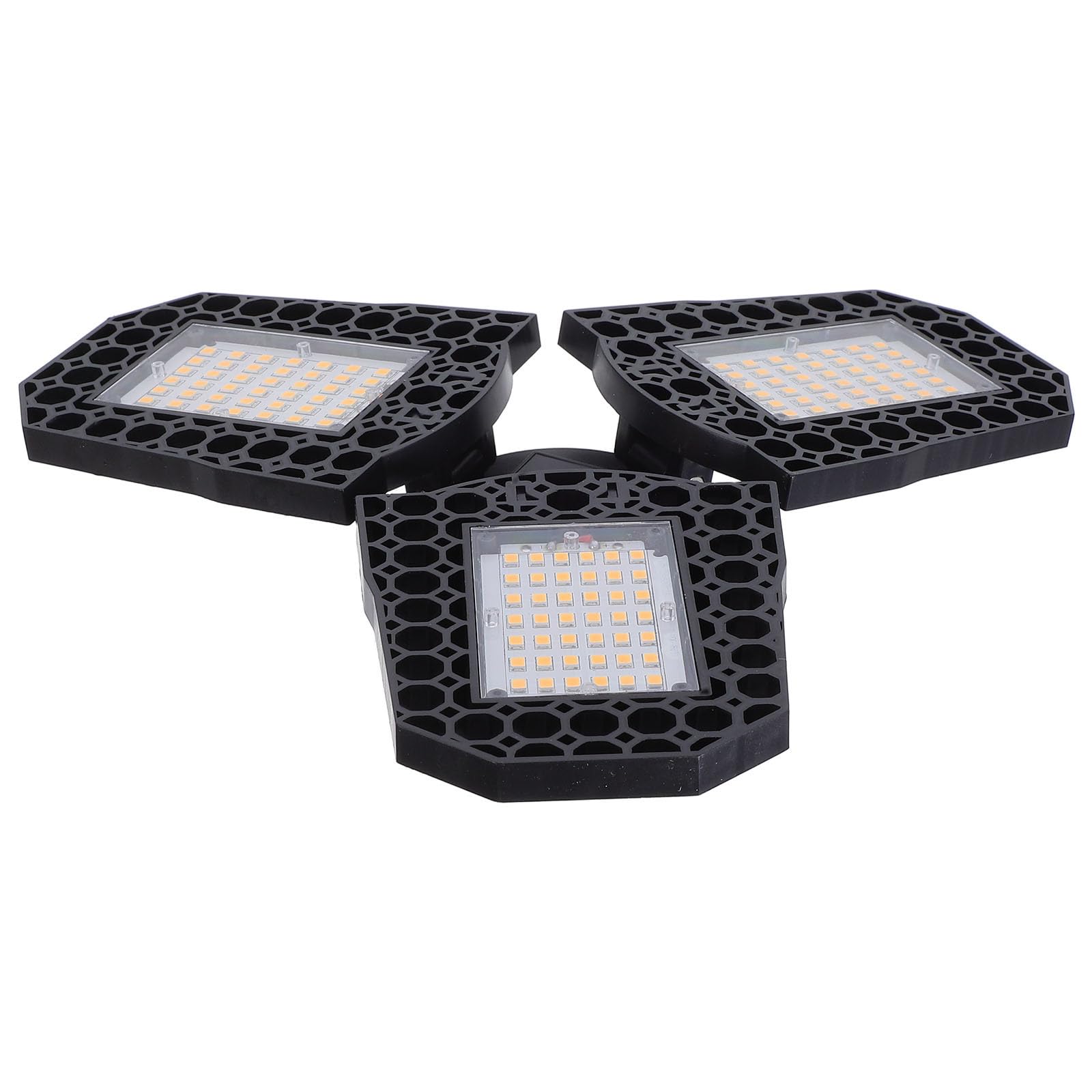 LED Deformable Garage Light 60w Warm White Three-Leaf Folding Ceiling Lamp for Industrial Space Storage Area High Bay