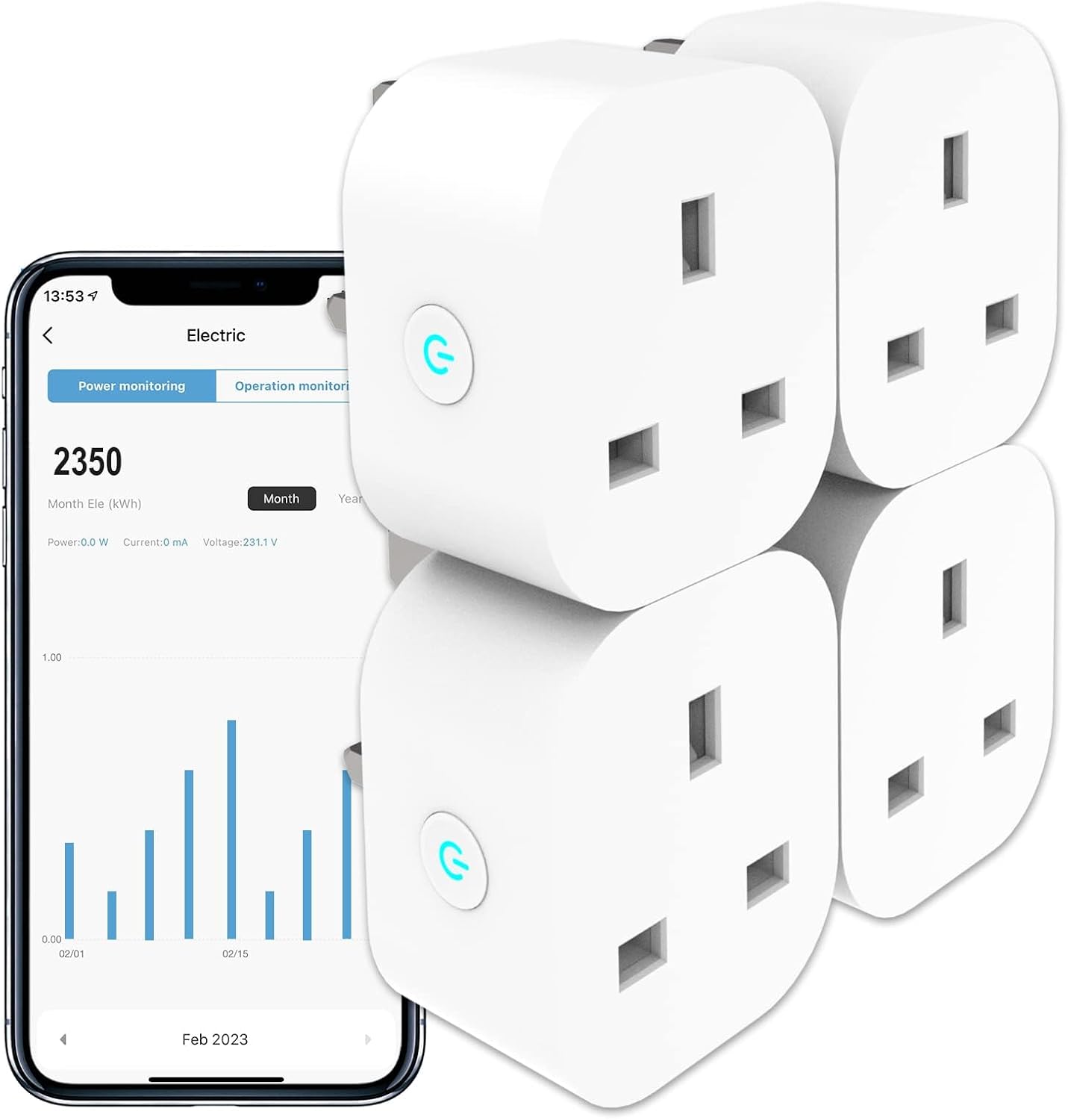 ANTELA smart plug four pack with energy monitoring