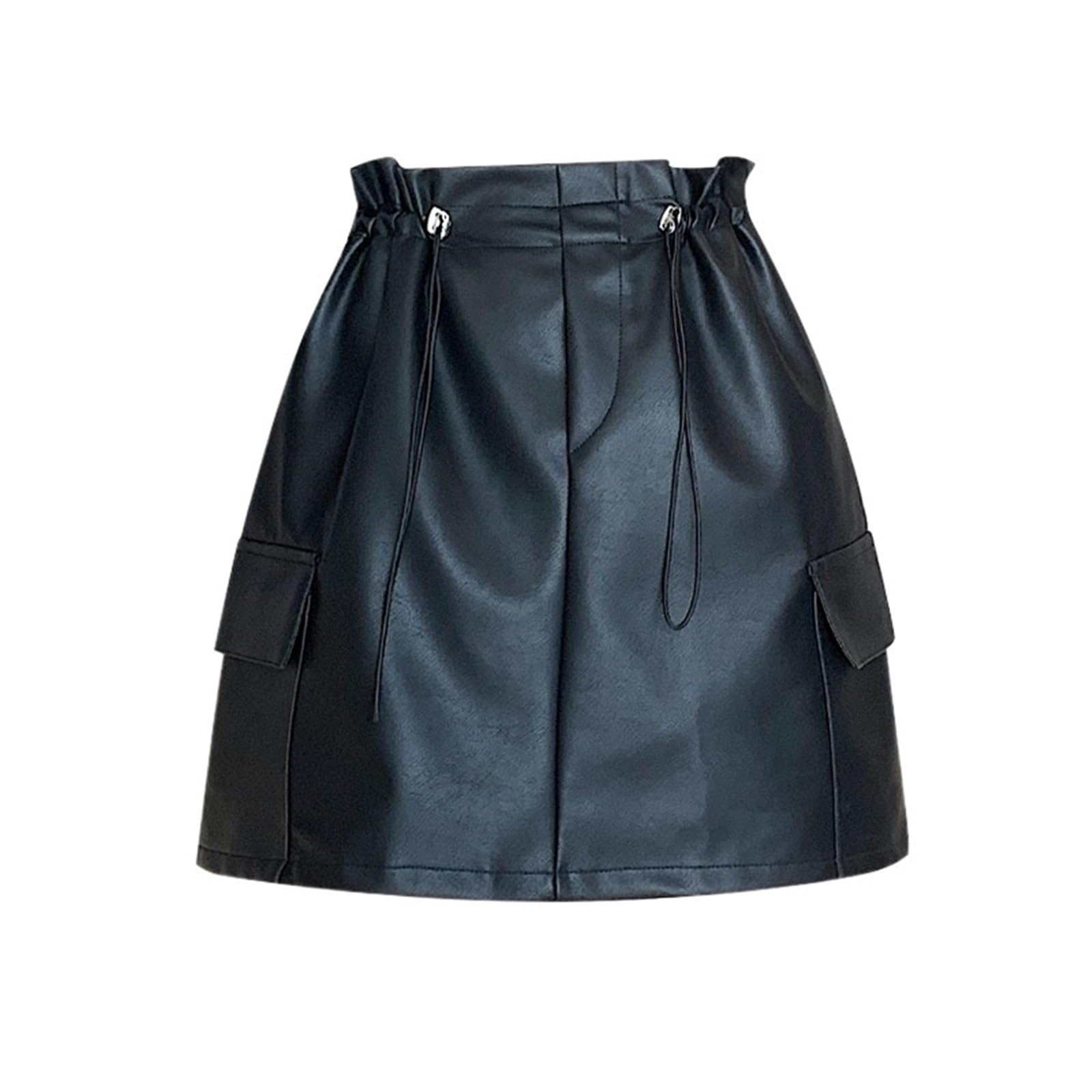 Jupes cargo pour femmes taille L style jupe en cuir avec poches - 8