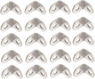 ULTECHNOVO 20pcs L Brackets Heavy Duty Metal Corner Brackets Right Angle Bracket Joint Right Angle Bracket Fastener Heave Duty Corner Brace Right Angle l Bracket Angle Bracket Silver Shelf