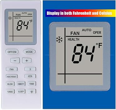 Replacement Blueridge Air Conditioner Remote Control Model Number Part Number YB1F2 YB1F2F YB1FA YB1FAF