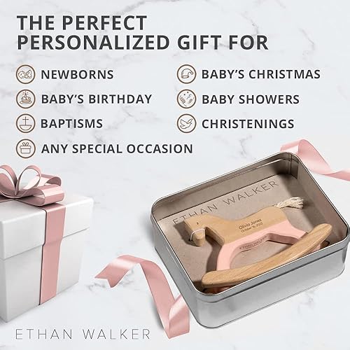Miniatura 4 de Regalo personalizado de caballo de madera con nombre del bebé grabado, un juguete de recuerdo perfecto para niños pequeños, bebés y recién nacidos,