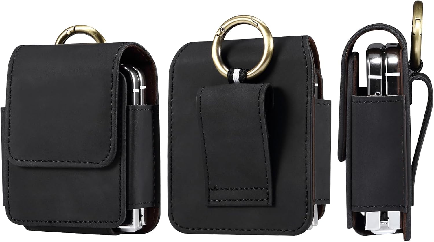 Leder G rtelholster Kompatibel mit Samsung Galaxy Z Flip 7 6 5 4 3 5G/Motor Razr 60 50 40 Ultra/RAZR+ 5G Handytasche mit G rtelschlaufe G rteltasche Kompatibel mit Huawei Pura X/P50 Pocket/Pocket S