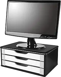 Suporte de Monitor, Souza & Cia, 3349, Black Piano com Branco