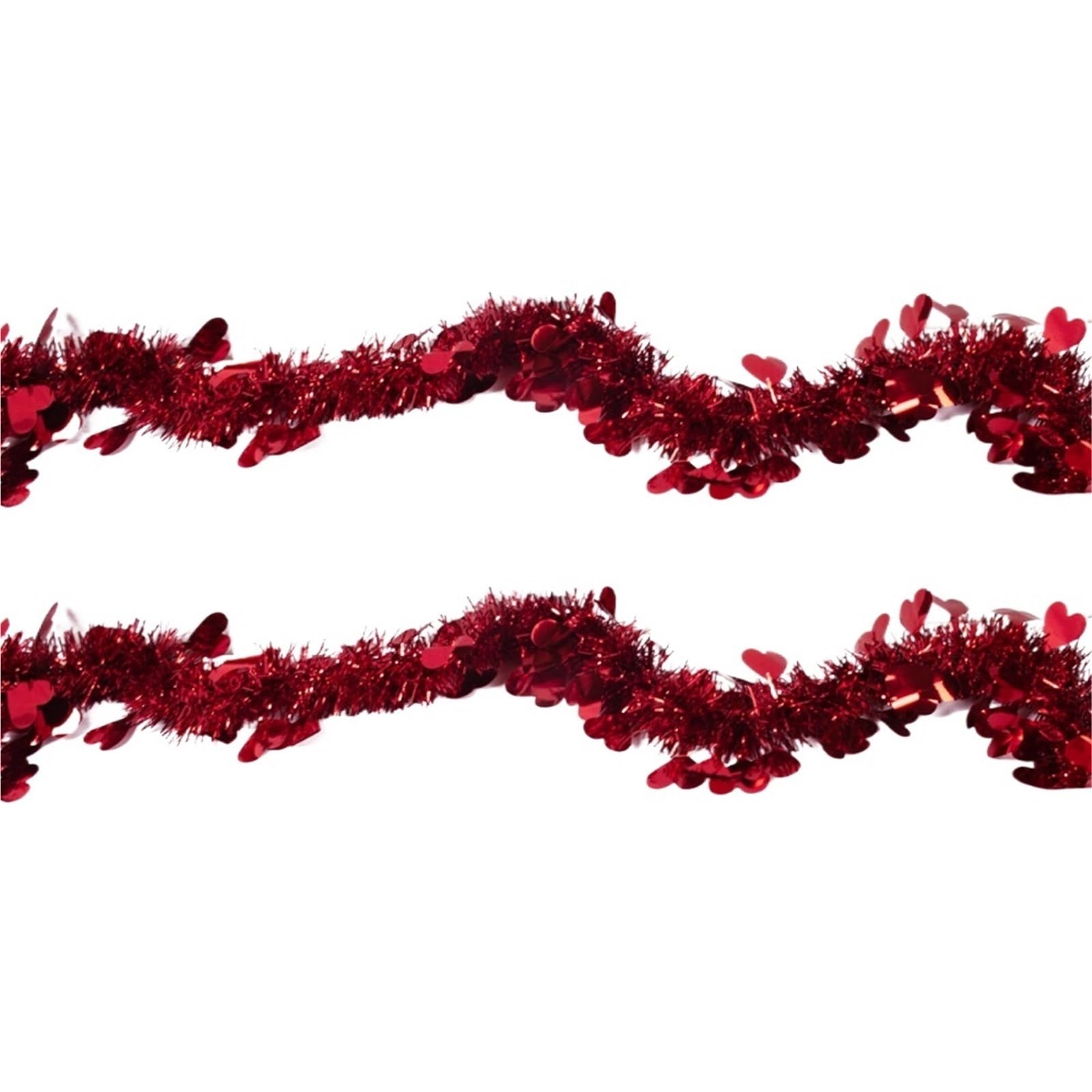 Decorazione Murale A Forma Di Cuore 3 pezzi 2 m cuore rosso decorazioni in orpello ghirlanda twist Streamer metallico San Valentino decorazione da appendere for festa di nozze Per San Valentino, Festa