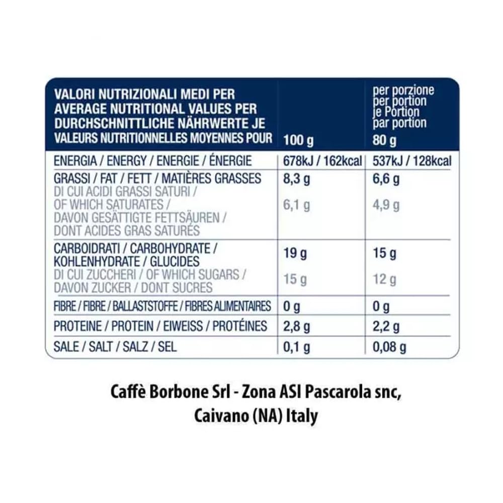 Caffè Borbone Bohnenmischung Blau 1 kg x 6 und Kalte Kaffeecreme 550 gr