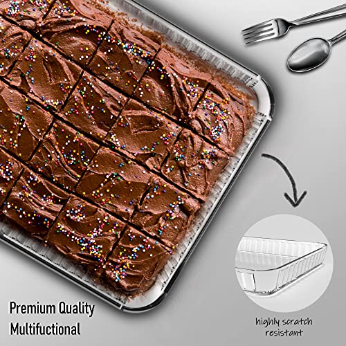 Ums Glass Baking Dishes - 16 X 11 Inch 4 Quart Cooking And Serving Pan. Oven, Stove, Microwave, Dishwasher And Refrigerator Safe Big Size Casserole Pan. Rectangular Cookware For Oven #TOP6